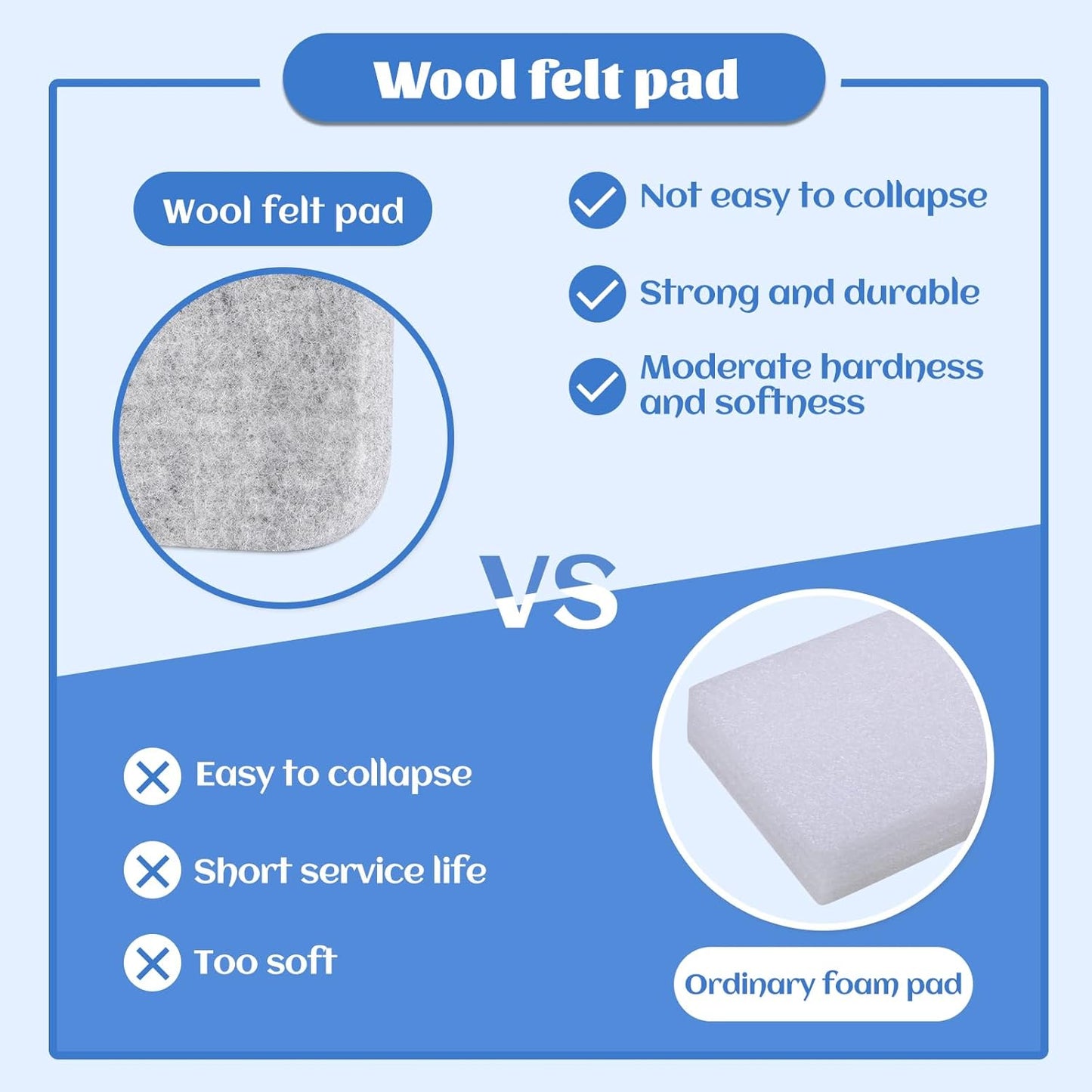 WONVOC Needle Felting Mat, Needle Felting Tools, 10''x10''x1'' Natural Felting Wool Pad, Needle Felting Supplies, with Finger Cots and 30 Straight Pins, Felt Pad for Making Felting Crafts