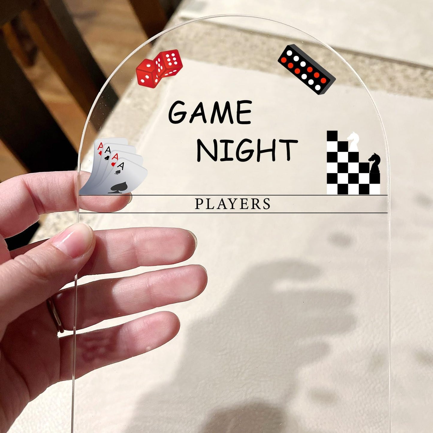 Generic Personalized Game Score Board - Acrylic Engraved Family Game Night Score Tracker,Personalized Gamer Gift, Wedding Gift, Housewarming Gift, Game Night Score Card