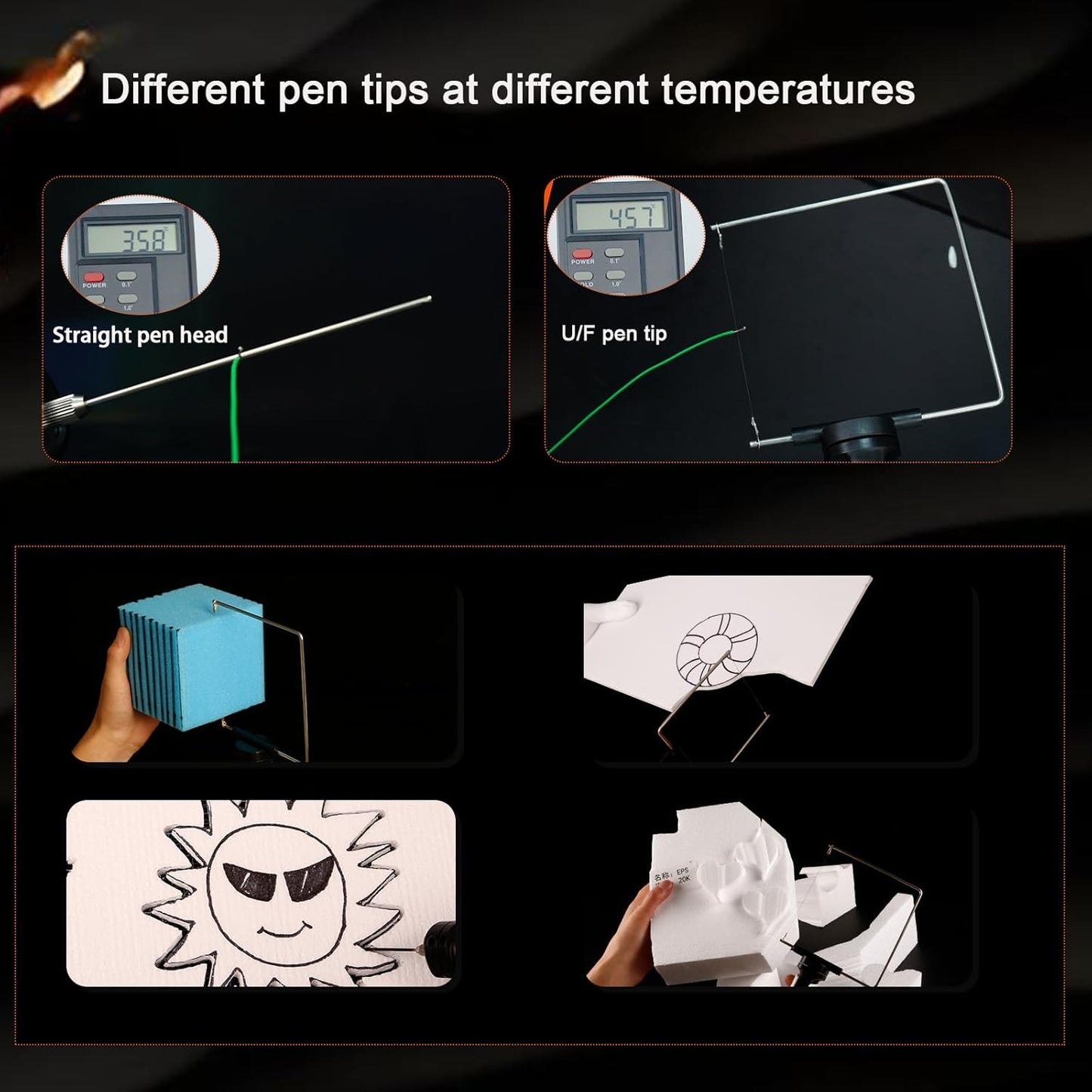 3 in 1 Hot Wire Foam Cutter Kit, Pink Foam Cutter Electric Foam Cutting Tool, Heated Foam Carving Knife Kit