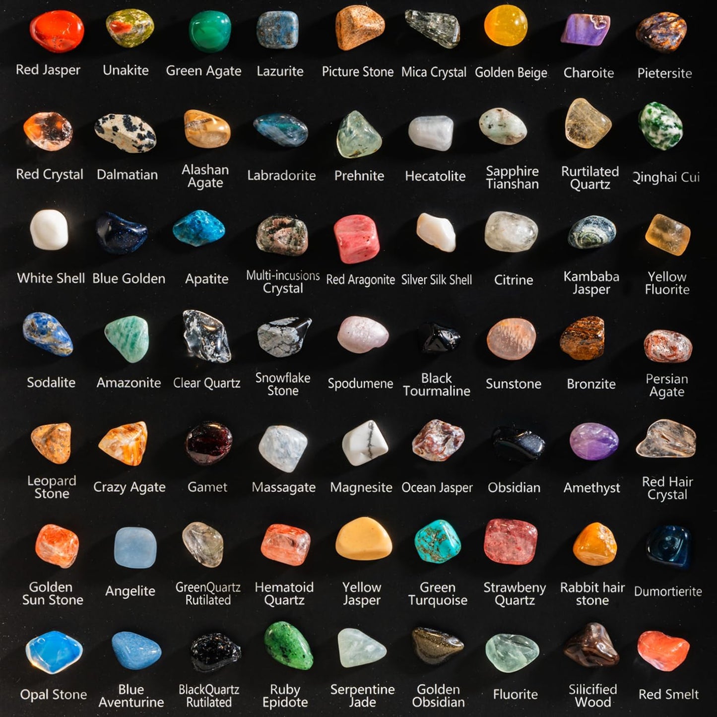 ACODE Natural Mineral Specimen Shadow Box, Geology Collection Case Decoration, Home Decor Wall Art Tabletop Display with Real Rocks Crystals, Gift for Birthday Christmas Housewarming Children's Day