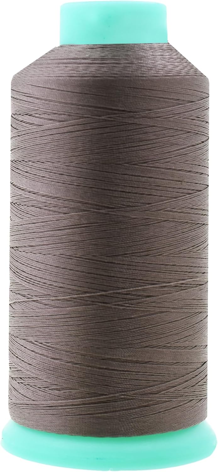 Mandala Crafts Bonded Nylon Thread Taupe Heavy Duty Sewing Threads - 1500 YDs Size 69 210D T70 Tex 70 Thread for Leather Jeans Weaving Outdoor Marine Upholstery Threads