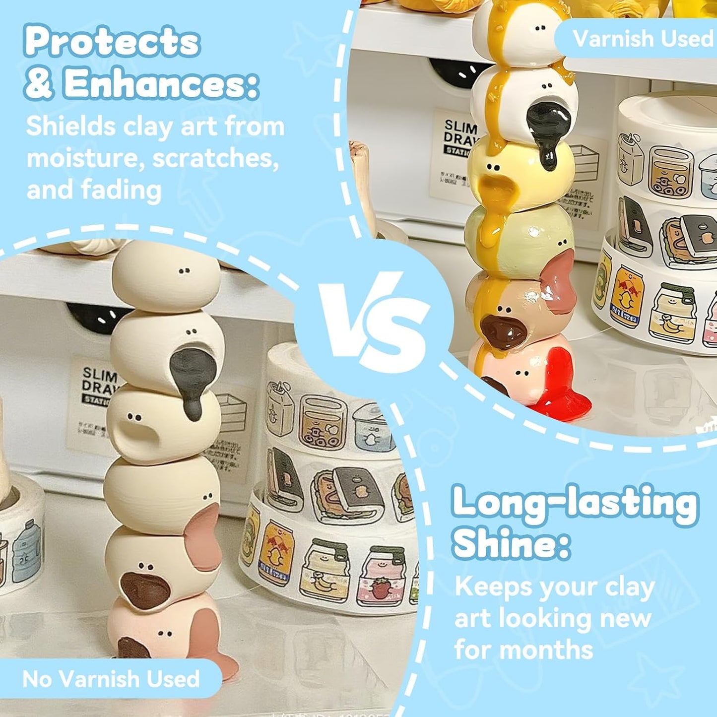 100ml Air Dry Clay Glaze,Clay Varnish Used to Prevent Clay Cracking,Scratches,and Wear,Improve Clay Gloss,for Ceramics,Oil Paintings,Wood