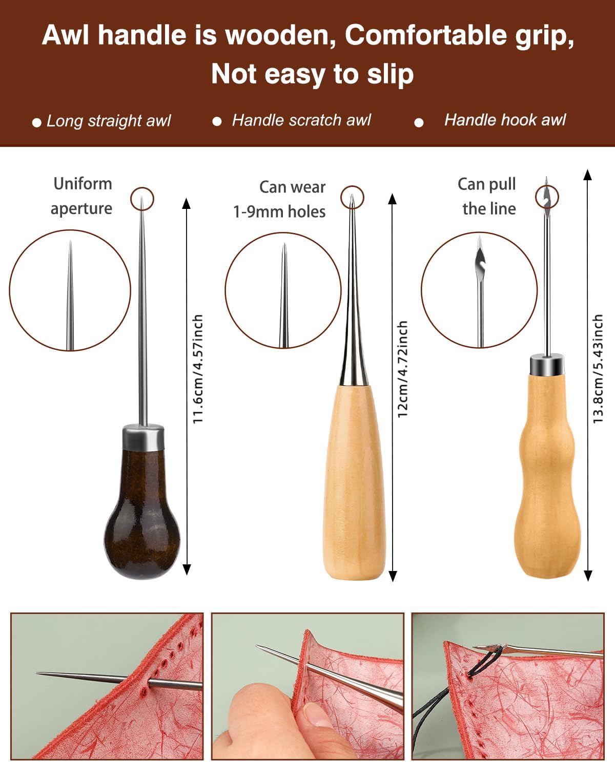 BAGERLA Heavy Duty Sewing Kit, 48pcs Needle and Thread Kit with Upholstery Thread Needles Sewing Awl Seam Ripper, Upholstery Repair Sewing Kit for Car Seats Carpets Shoes Backpacks DIY Crafting