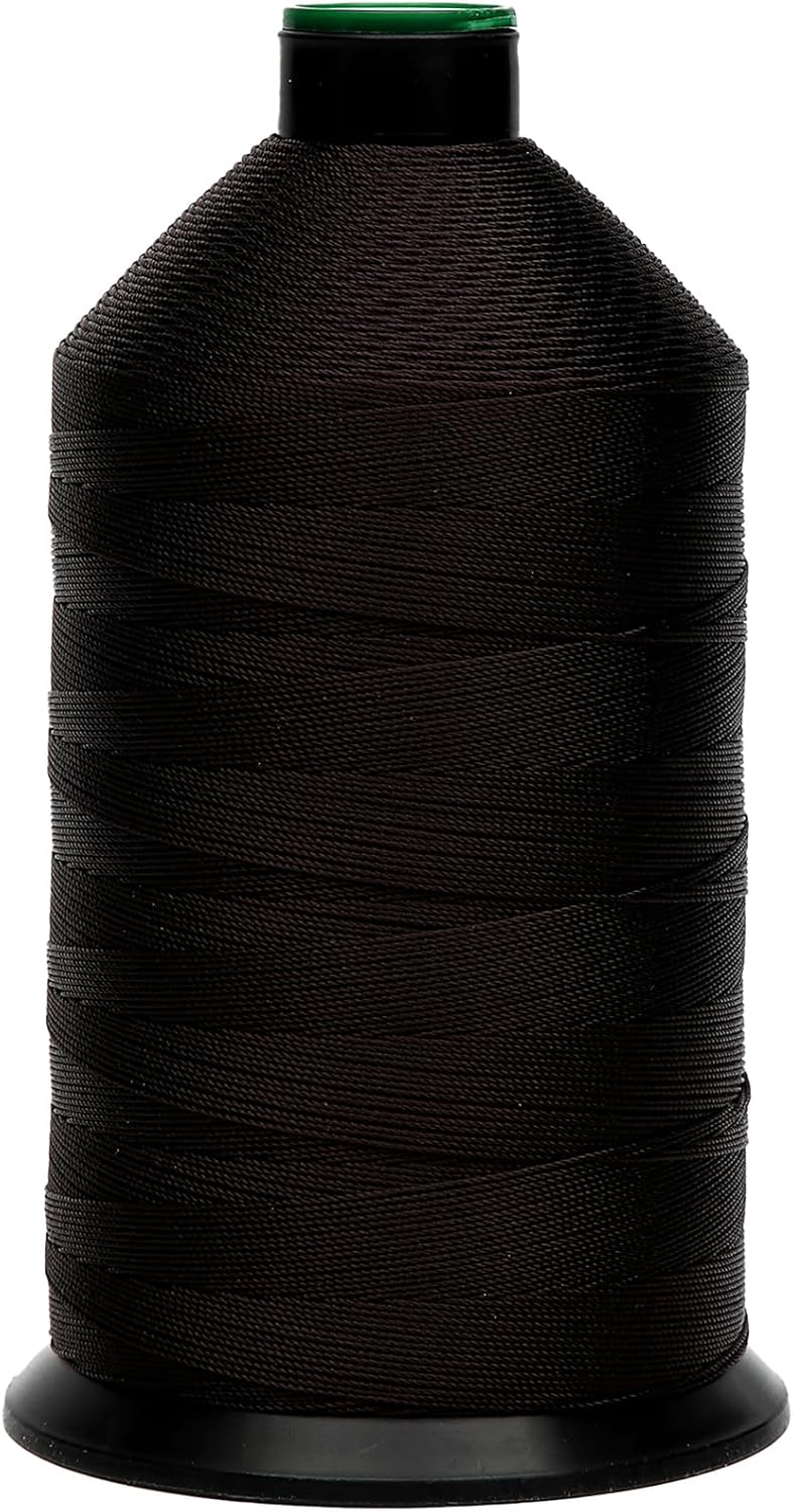 Extra Strong Bonded Nylon Thread #207 Tex210 – 16 OZ, 2000yds, Versatile Stitching Solution for Leather, Upholstery, Canvas Repair and More (Dark Brown)