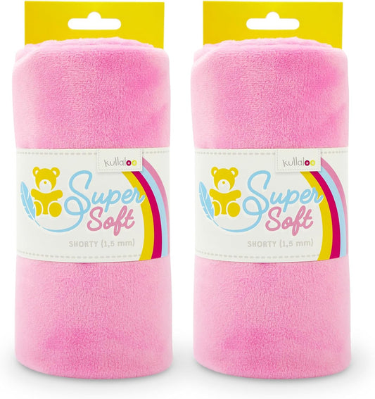 kullaloo Plush Fabric | Solid Hot Pink Minky Fabric for Sewing (Pack of 2) | Super Soft Cuddle Material | 39.5x29.5 | Plushies, Baby Blankets, Pillows, Dog Beds, Cat Beds, Baby Accessories, Apparel