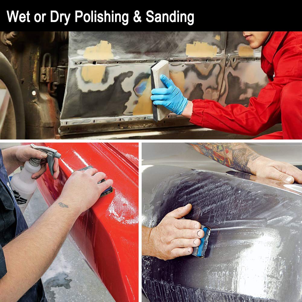 9x11 inch 5 Sheets Sandpaper, Wet or Dry 12000 High Grit Extra Fine Sand Paper, Silicon Carbide Waterproof Abrasive Pads for Automotive Sanding, Wood Turing Finishing, Metal Furniture Polishing