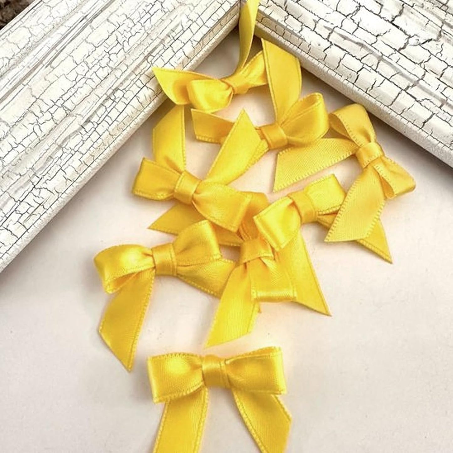 1/8" X 100 Yards Maize Yellow Satin Thin Ribbon Solid Color Double Faced Ribbons Perfect for Crafts Wedding Decor Bow Making Arts Sewing and More