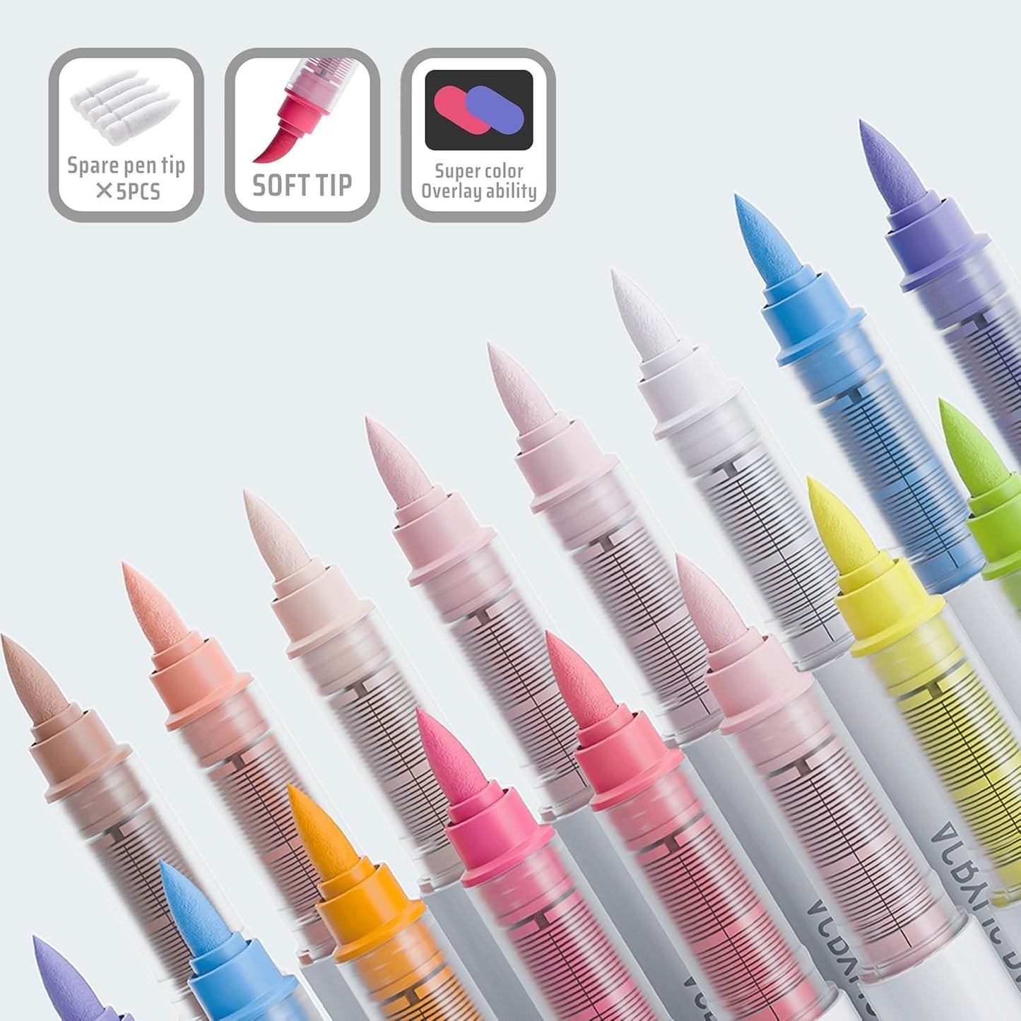 96 Color Acrylic Paint Markers Set – Brush Tips, Quick Dry Permanent Markers for Rock, Egg, Wood, Fabric, Glass, DIY Crafts, Waterproof Fabric Paint Markers for Adult Coloring Books No Bleeding