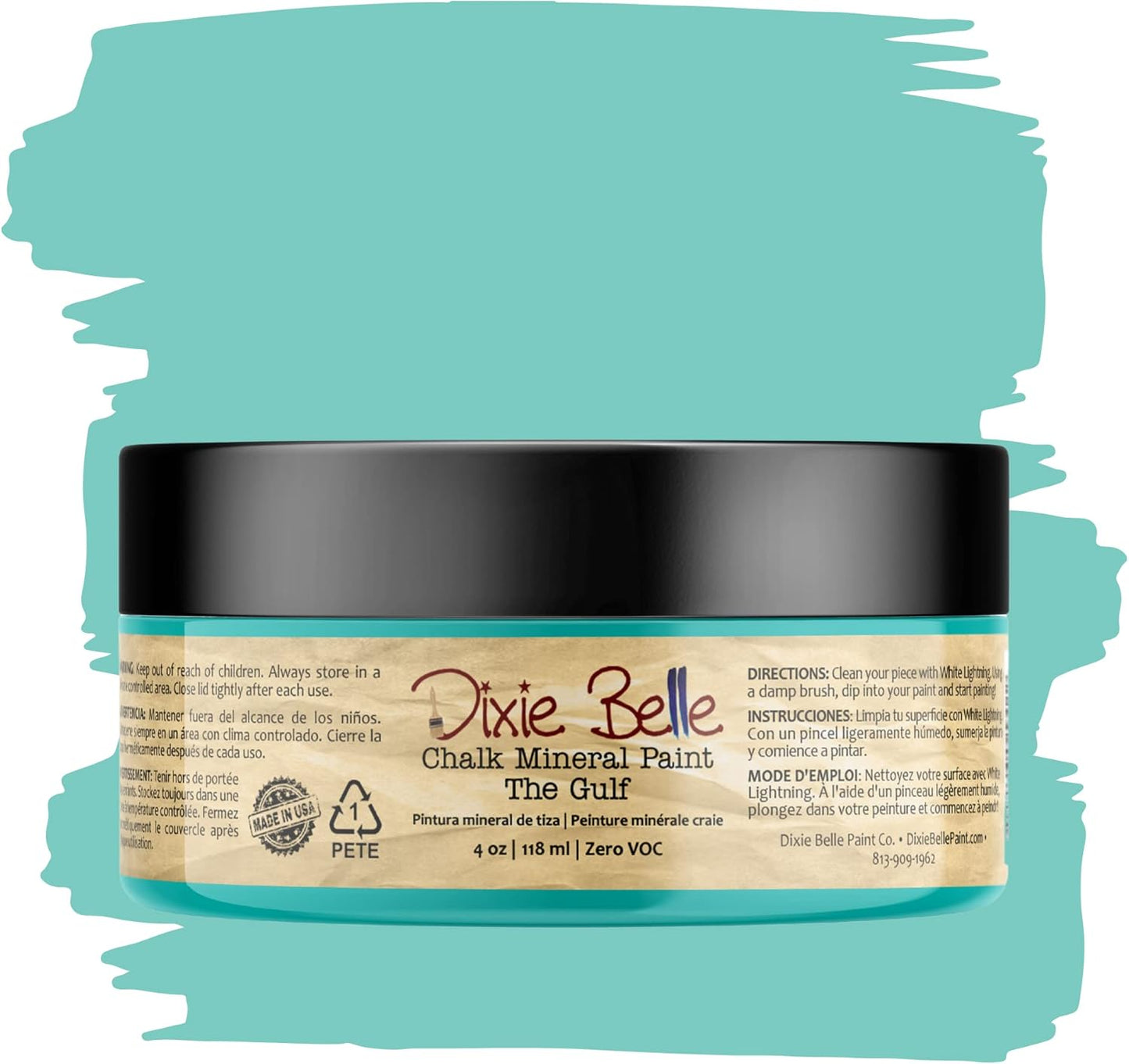 Dixie Belle Paint Company Chalk Finish Furniture Paint - The Gulf (4oz) - Matte Soft Turquoise Chic Chalk Mineral DIY Furniture Paint