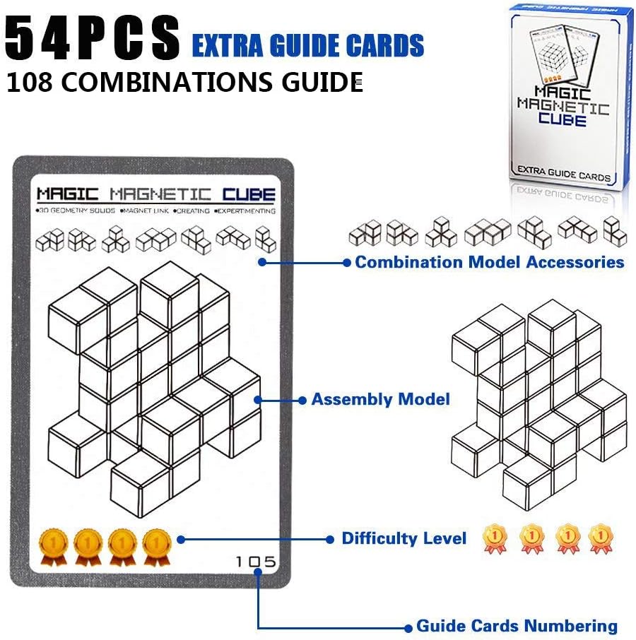 Magnetic Soma Cube Block- Children's Educational Toys Magnetic Tiles for Kids Stress Relief Toy Puzzle Cubes to Develops Intelligence, Ideal for Birthday Gifts (Crystal)