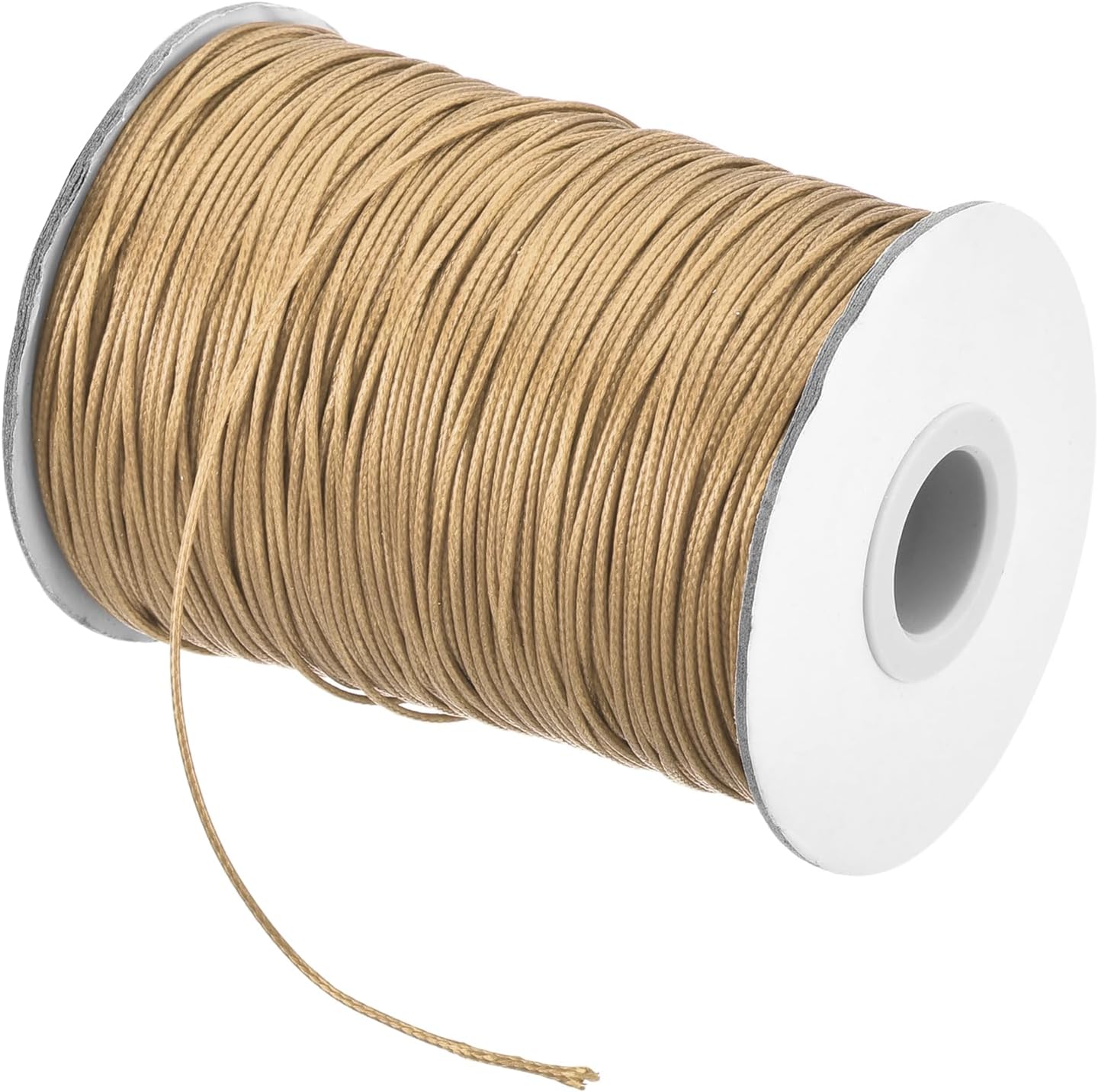 MECCANIXITY Waxed Cord 1.2mm Waxed Polyester Cord 175 Yard Wax String for Bracelet Making,Necklaces, Beading,Jewelry Making and DIY Crafts(Khaki)
