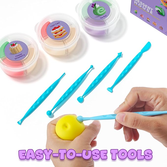 Air Dry Clay for Kids - Modeling Clay Kits, Ultra Light & Soft, Safe & Non-Toxic, 12 Boxes DIY Model Magic Clay with Sculpting Tools & Tutorials, Individual Packs, Creative Art Crafts Toys Gifts