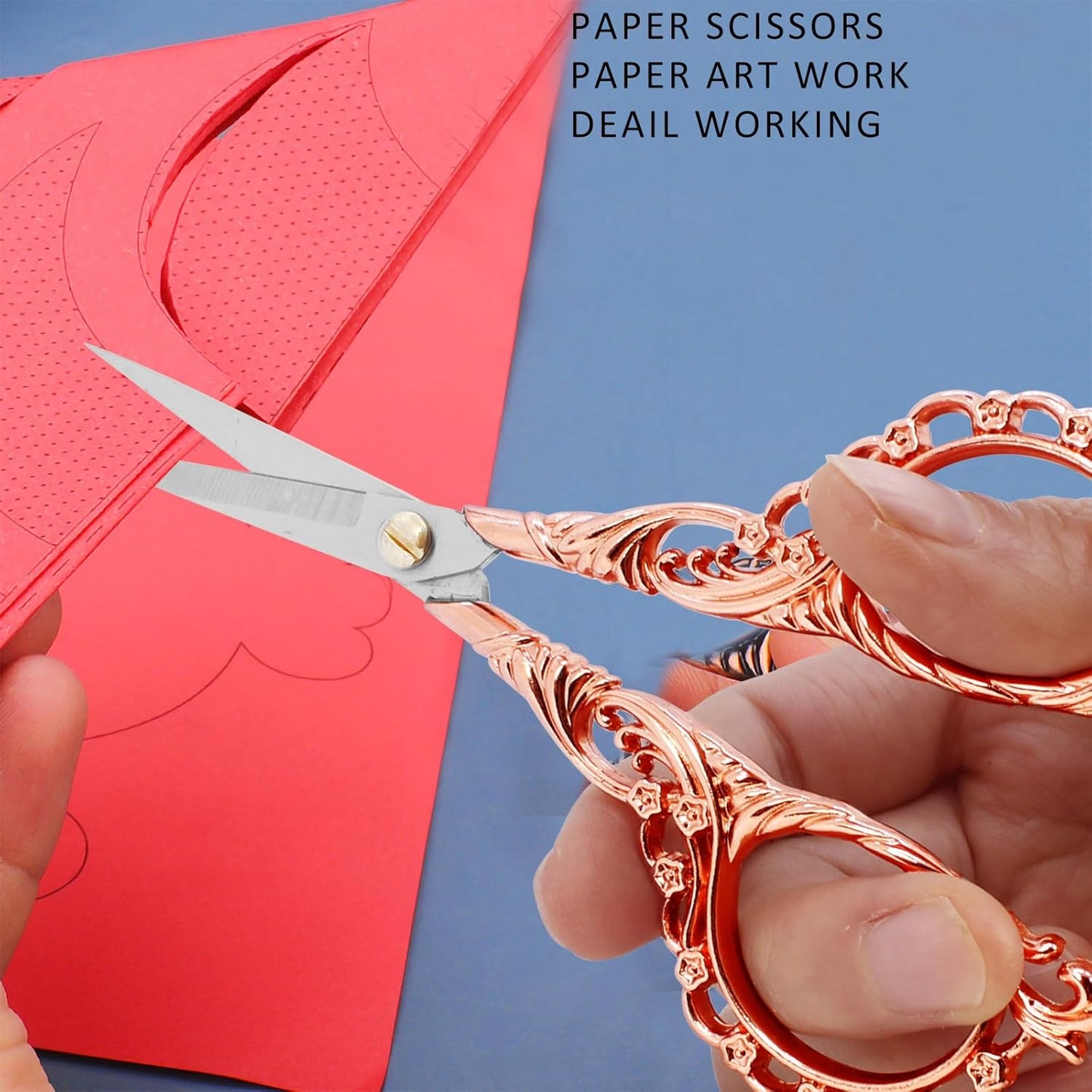 BIHRTC Little Embroidery Scissors 4.5Inch with Artificial Leather Cover Stainless Steel Sharp Straight Tip Scissors for Needlework Artwork Purpose Detail Thread Craft Household DIY Art Work