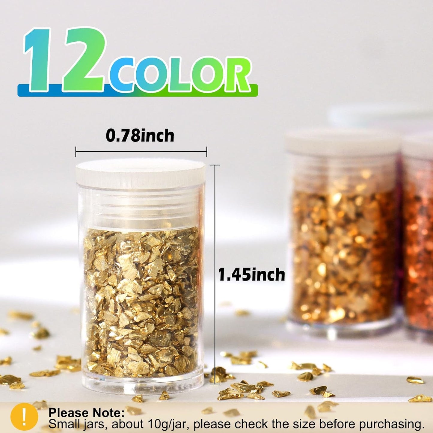 Matio 12 Colors Crushed Glass Irregular Glitter, 4.23oz/ 120g Crushed Broken Glass Sprinkle Chips for Resin Epoxy Jewelry DIY,Shattered Crystal Flakes Sequins for Nail Art Decor Phone Case Vase Filler