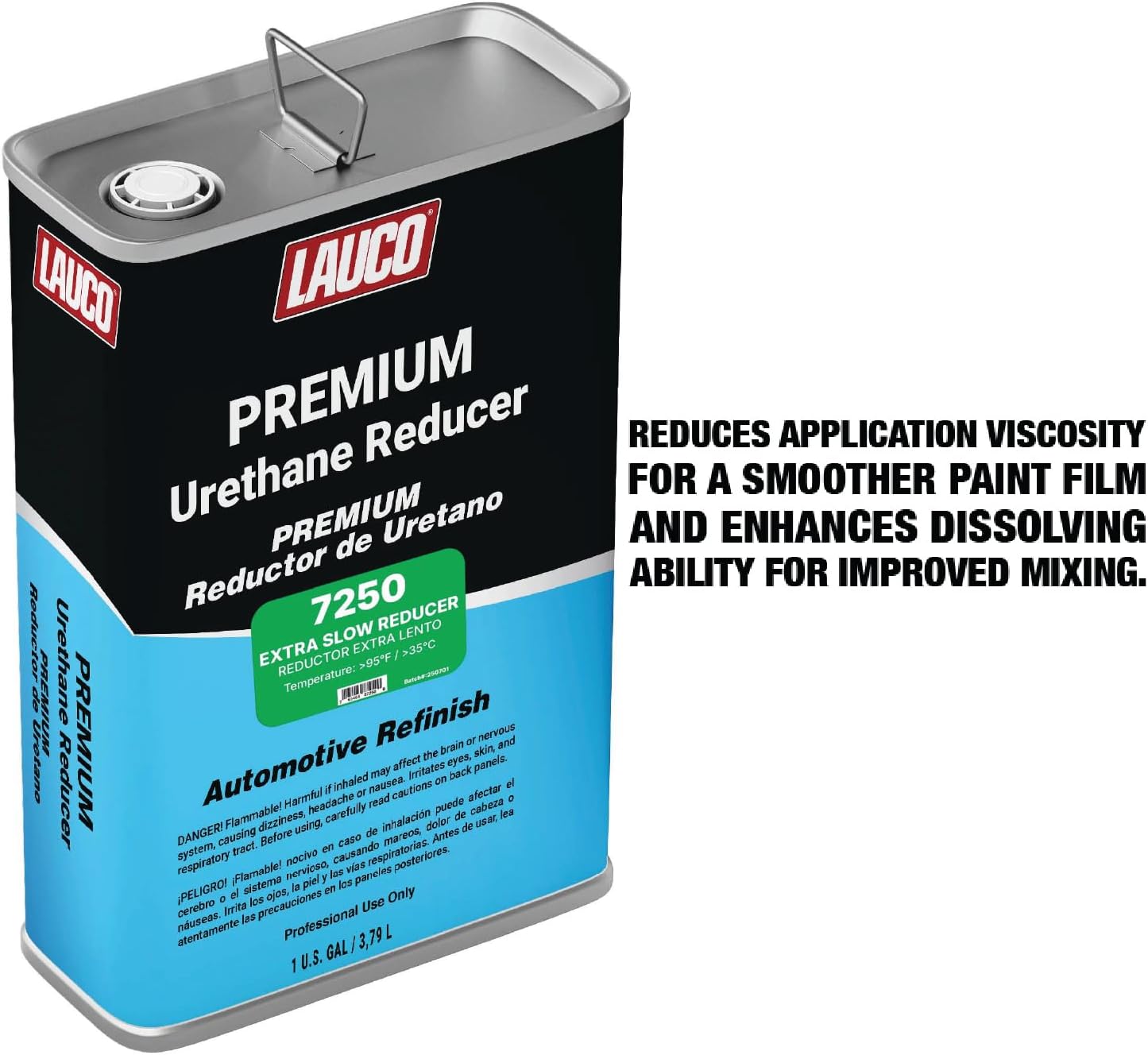 Extra Slow Urethane Grade Reducer (7250), 2 Gallons, > 95°F - For Automotive Paint and Industrial Paint Use - High Performance Automotive Grade﻿