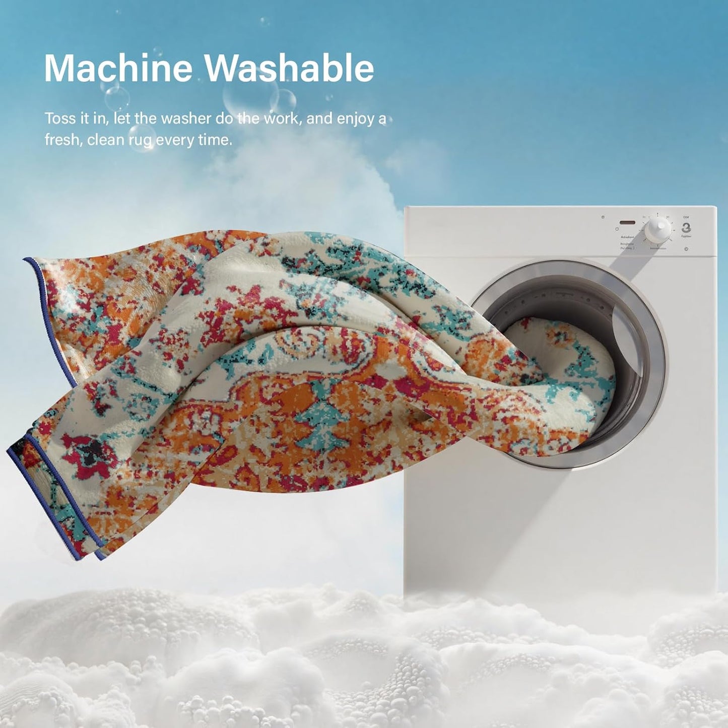 Lahome Bohemian Floral Medallion 2'8" x 10' Hallway Runner Rug, Soft Washable Non-Slip Kitchen Runner, Distressed Indoor Accent Carpet Runners for Stair Laundry Room Entryway