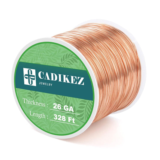 [328 Feet]28 Gauge Craft Wire Jewelry Wire 100M/0.3mm Rose Gold Plated Thin Brass Wire Soft Metal Wire Bulk for Jewelry Making