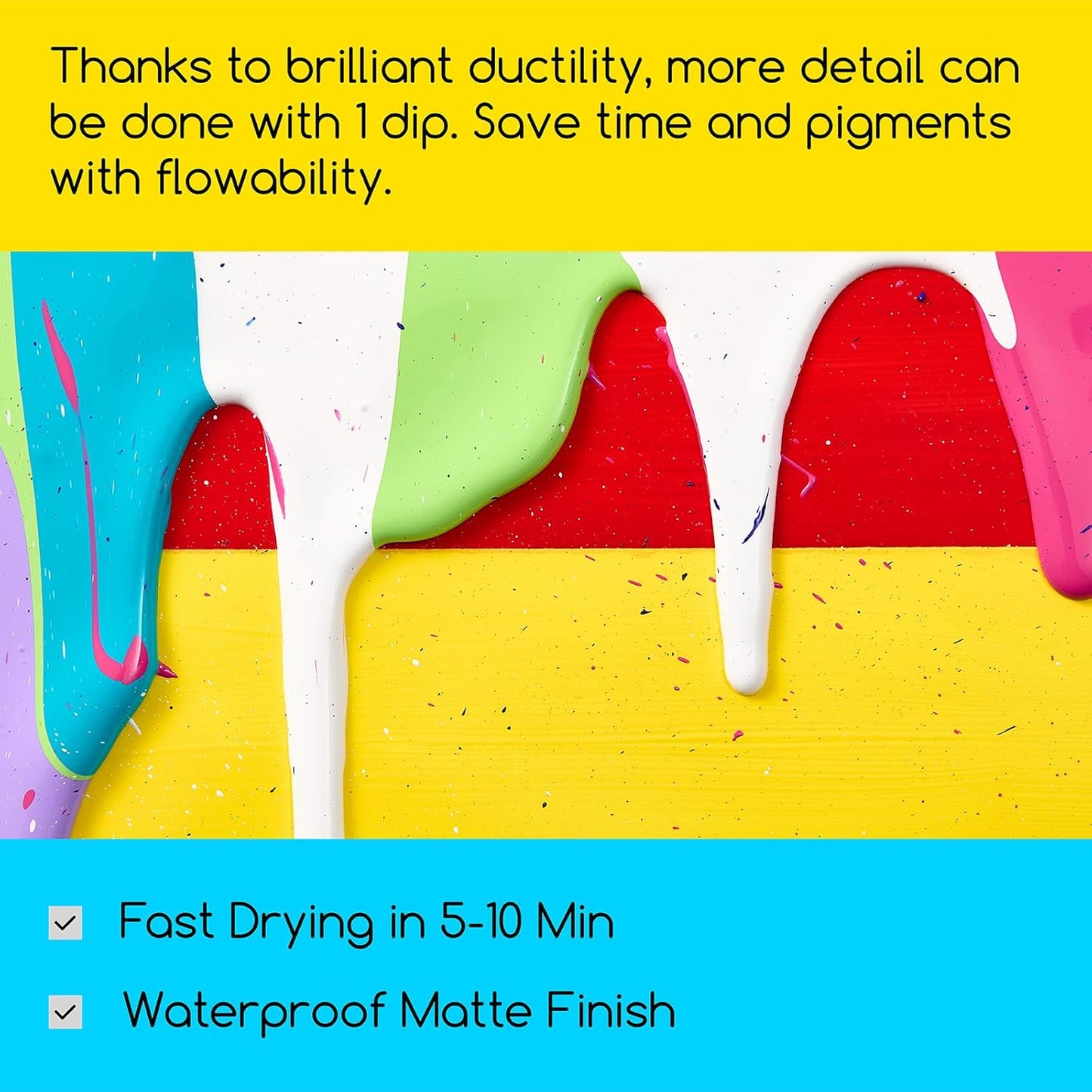 MEEDEN Orange Yellow Acrylic Paint: Matte Finish 250ml/8.45oz Soft Body Bulk Acrylic Colors in Matte Finish - Fluid Flow Art Paints for Artists Canvas Painting