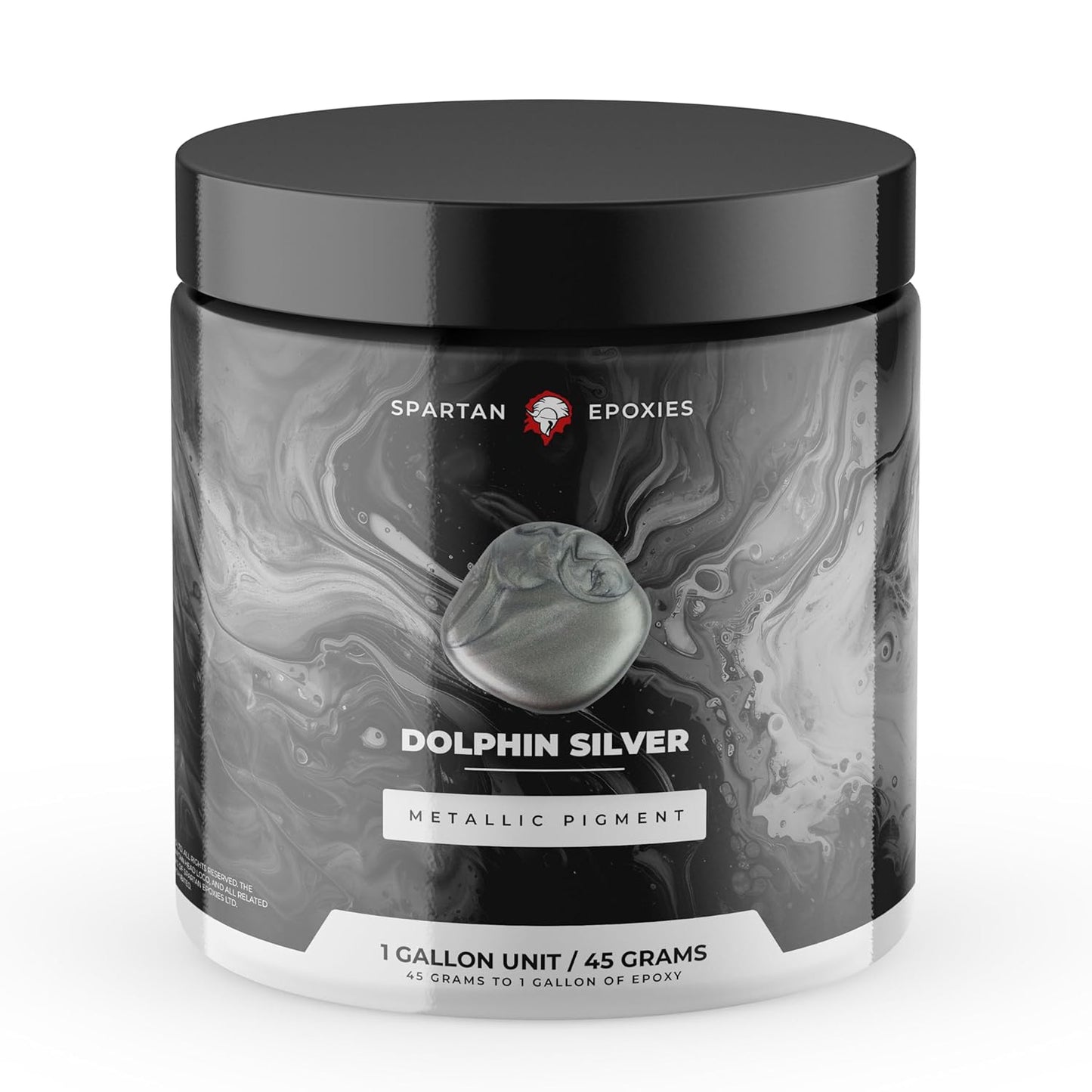 Spartan Epoxies Metallic Pigment Powder for Epoxy - 30 Unique Colors, 4oz for 1 Gallon and 12oz for 3 Gallons of Clear Epoxy, Made in The USA (Dolphin, 4oz (45 Grams))