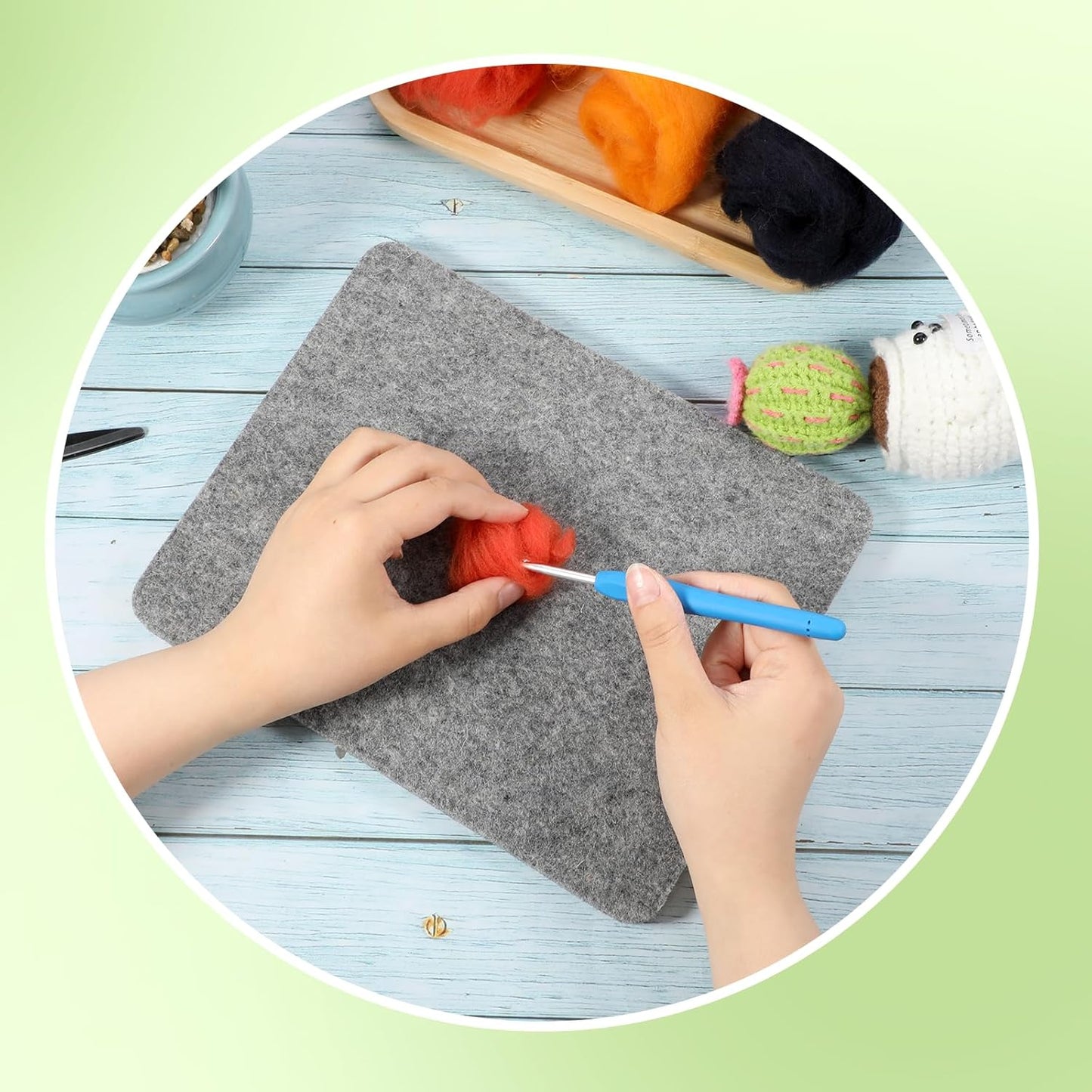 Needle Felting Pad, Grey Sponge Pad, 8×10 in Needle Felting Mat for Any Wool Felting Supplies