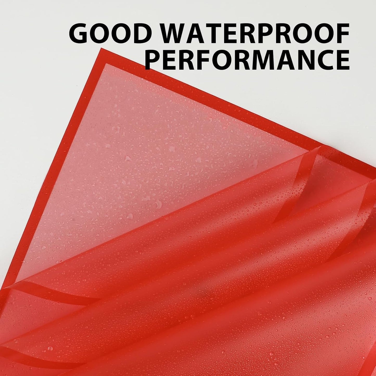 FUHITIM 20 Sheets Flower Wrapping Paper - Waterproof Floral Bouquet Packaging Paper for DIY Crafts，Florist Supplies Packaging Paper for Wedding Birthday Gift (Translucent Red)