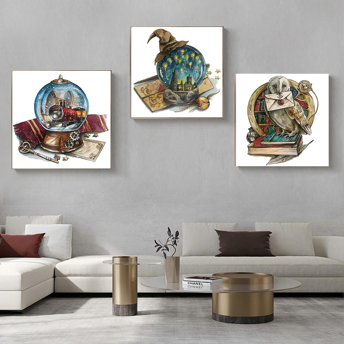 ZuoAnLF 4 Packs Stamped Cross Stitch Kits for Adults,Stamped Cross-Stitch Needlepoint Counted Kits Beginners,Embroidery Kit Arts and Crafts for Home Decor 11CT,9.8 * 9.8inch (HP)