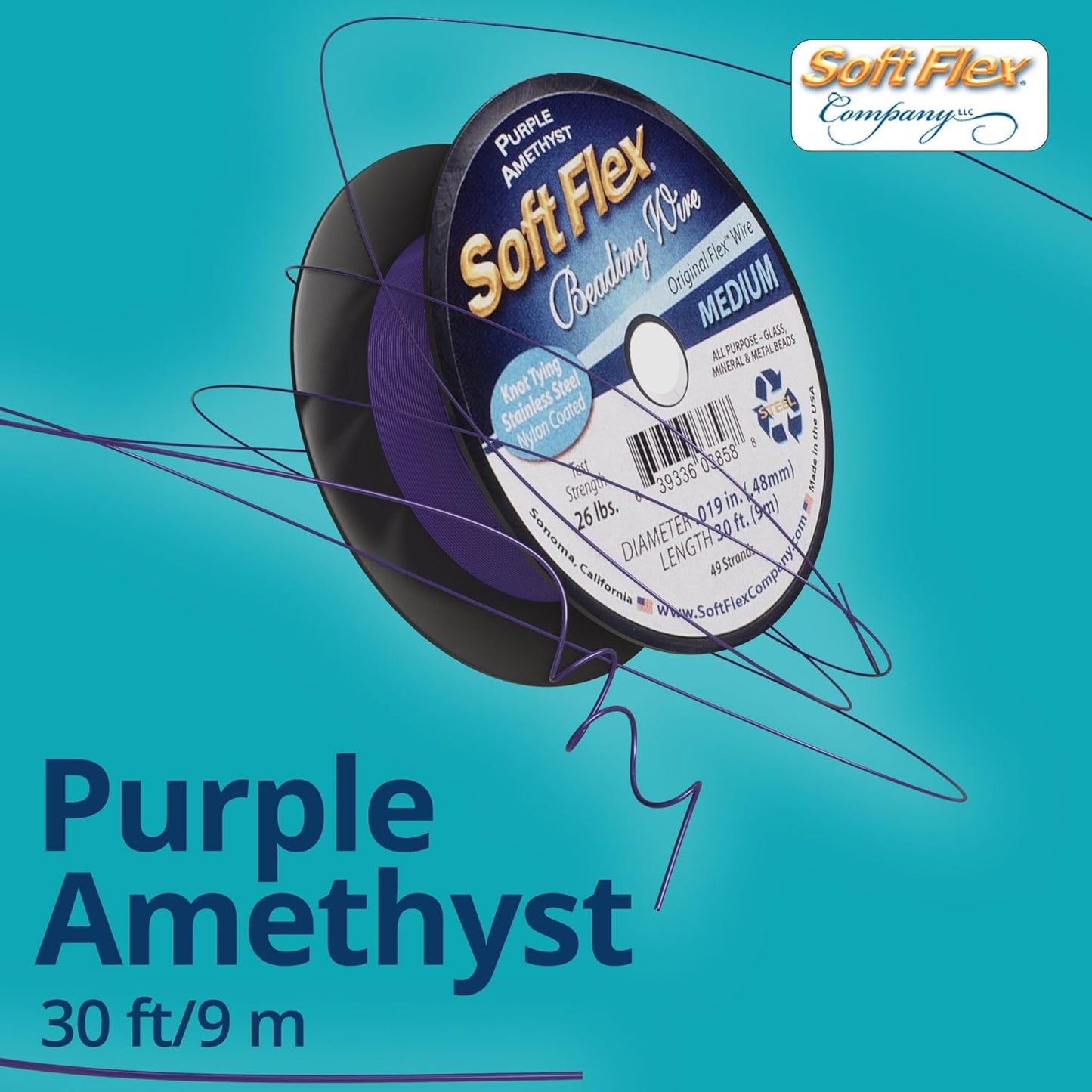 Soft Flex 49 Strand Beading Wire - Medium 0.19 Diameter - 30 Feet Nylon Design Wire