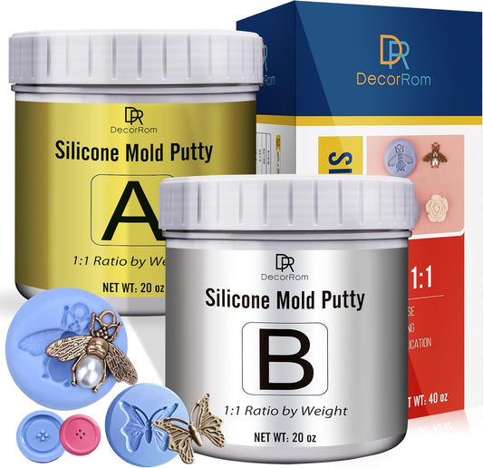 Silicone Putty - 2.5 Lb Flexible Silicone Mold Making Kit for Reusable Silicone Molds Making - Easy 1:1 Mixing Ratio Fast Cured Molding Putty for Casting, Resin Molds, Soap Mold, Candle Molds, Statues