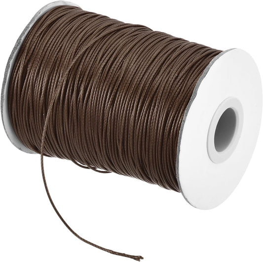 MECCANIXITY Waxed Cord 2mm Waxed Polyester Cord 11 Yard Wax String for Bracelet Making,Necklaces, Beading,Jewelry Making and DIY Crafts(Dark Coffee)