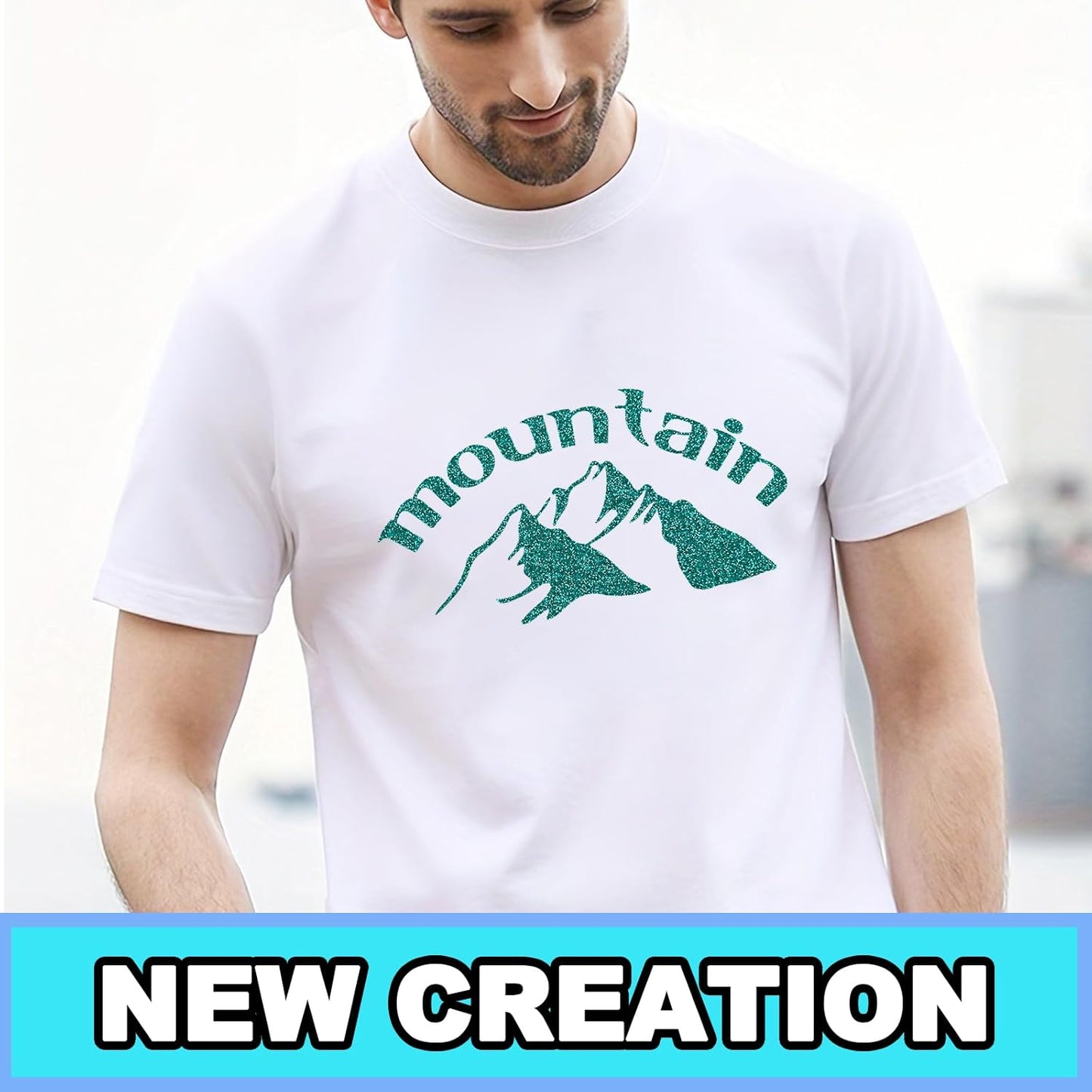 Agate Green Glitter HTV Heat Transfer Vinyl 12" x6FT Glitter Vinyl for T Shirts Easy to Cut and Weed Compatible with All Cutter Machines HTV Vinyl Iron on for Cricut (Agate Green, 12“x6FT)