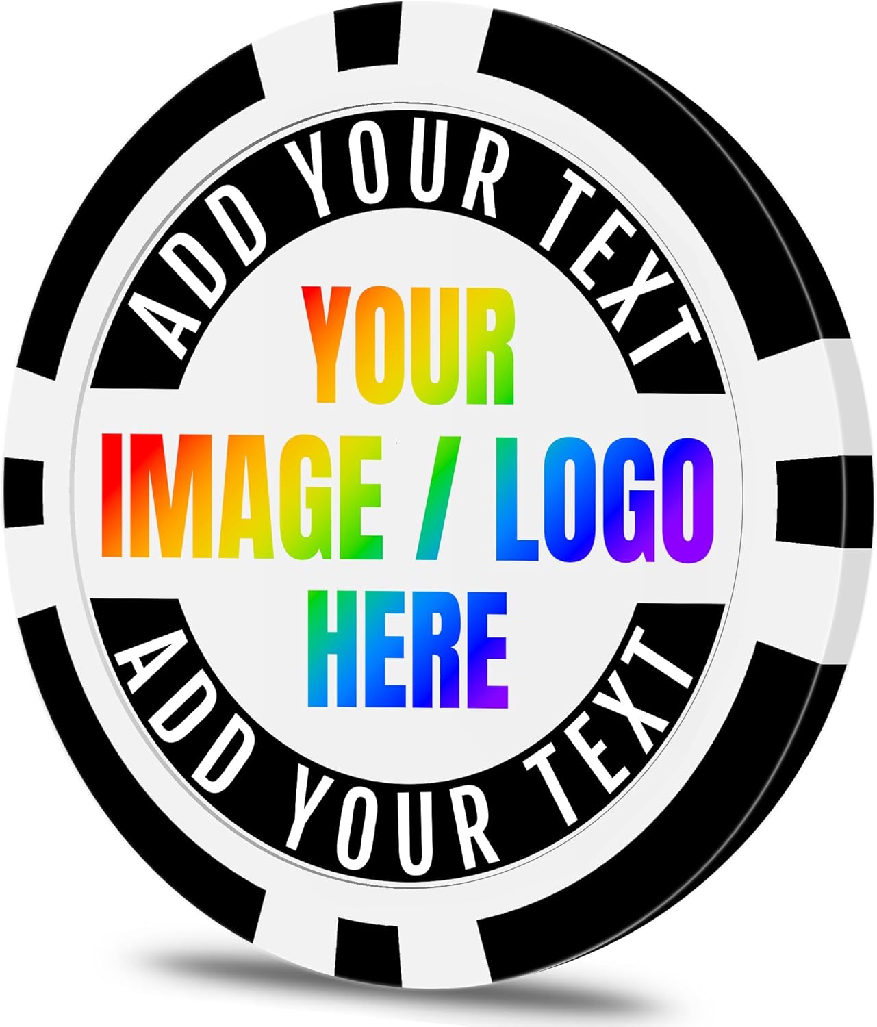 50 Custom Poker Chips, Personalized with Your own Logo, Photo or Text - 11.5g Casino Chips for Poker Gram, Tournaments, Business Card, Token