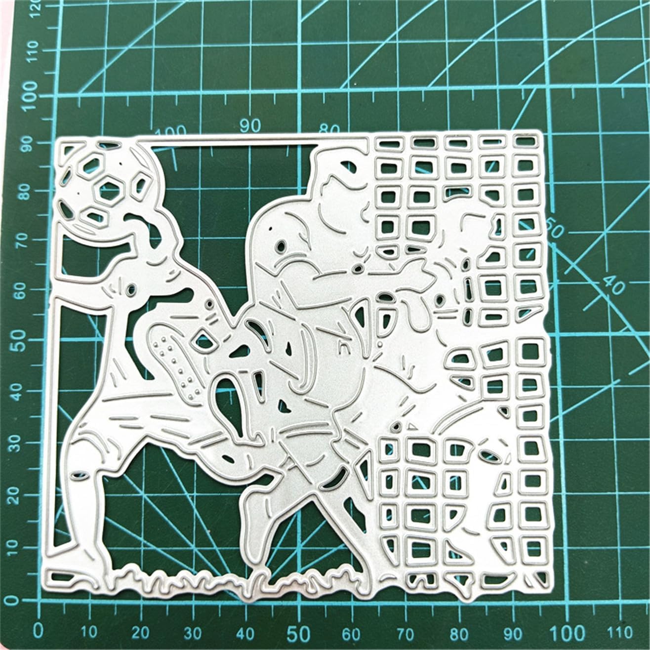 Cutting Dies Metal Stencils Scrapbooking Tools Flowers Lace Frame DIY Embossing Template for Paper Card Making Album Arts Crafts Supplies (Football Team-9.8x9.2cm)