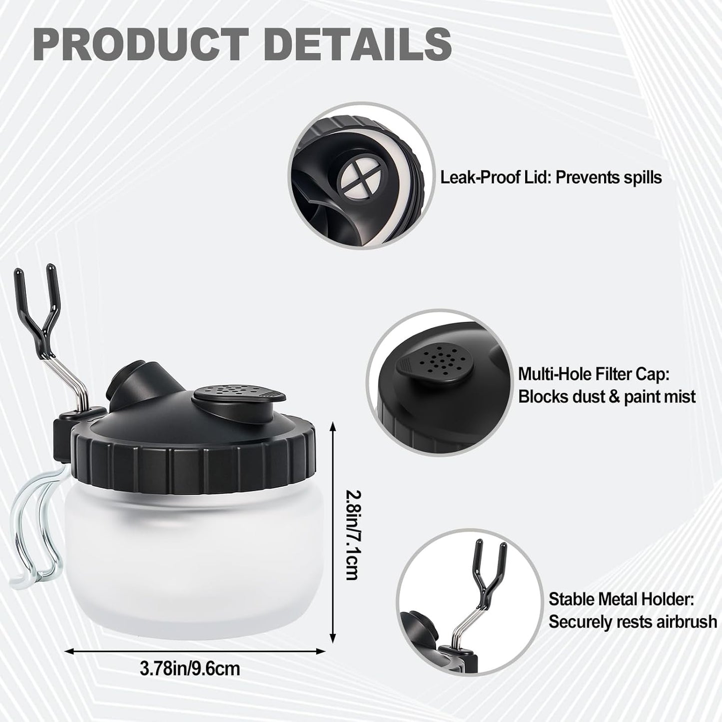 Airbrush Cleaning Kit Spray Wash Cleaning Pot Stabilizer Jar Bottles Holder with Cleaning Tools Needle Nozzle Brush