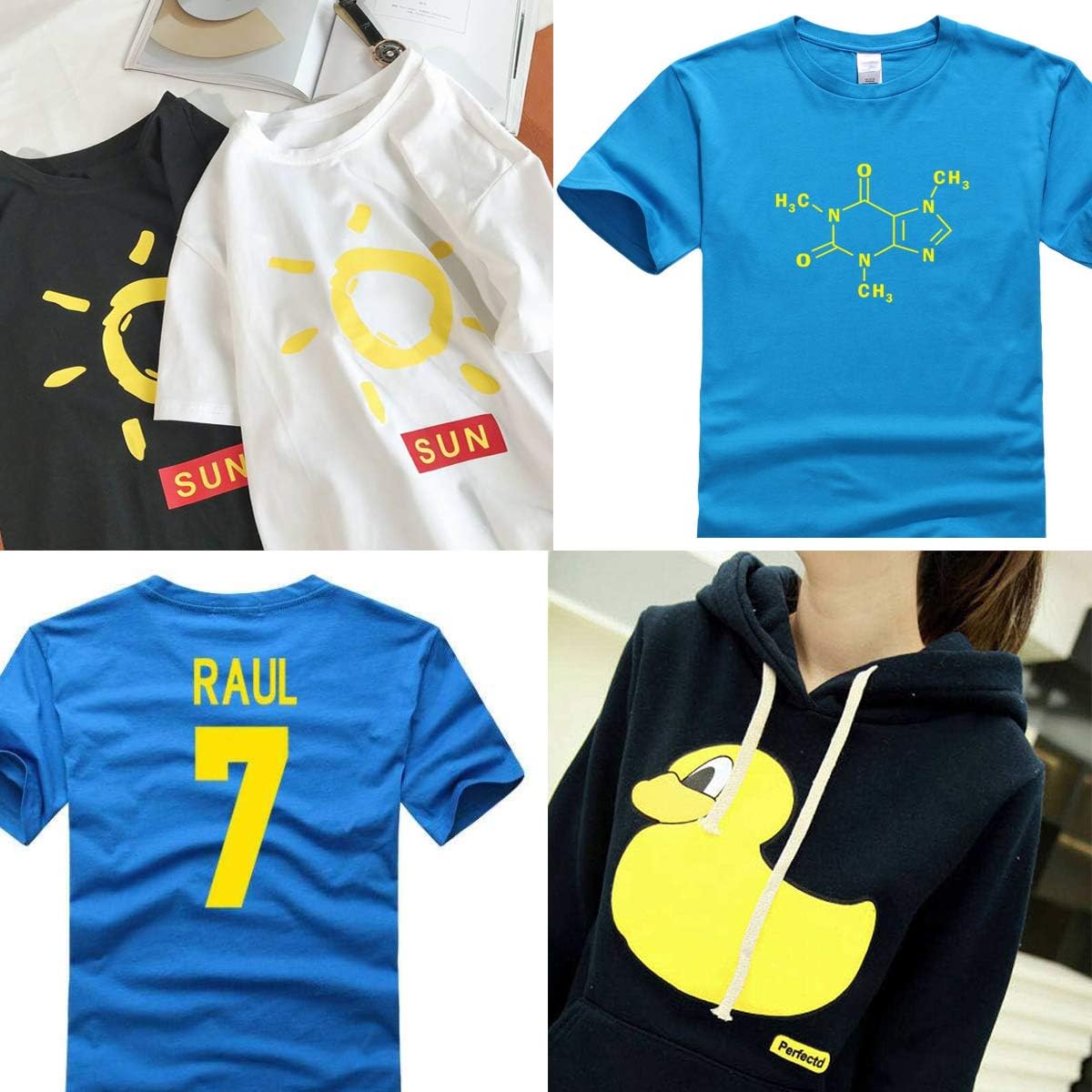 Guangyintong Yellow Heat Transfer Vinyl HTV Rolls, 12" x 8ft Glossy Surface Iron on Vinyl for T-Shirts, Easy to Cut & Weed for Heat Vinyl Design