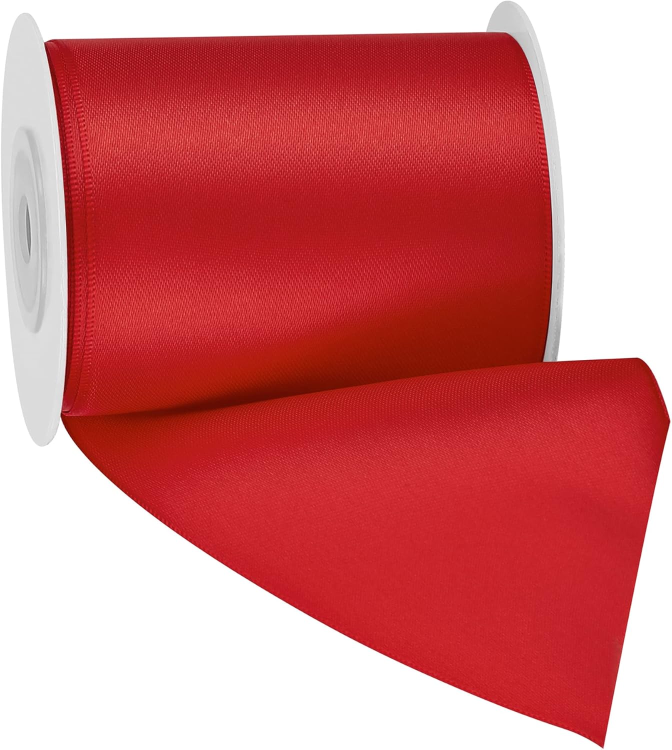 LIUYAXI Hot Red Double Face Satin Ribbon,3" X Continuous 10 Yards,Ribbons Perfect for Chair Sash Wedding Bouquet Sewing Party Decoration Bows Making