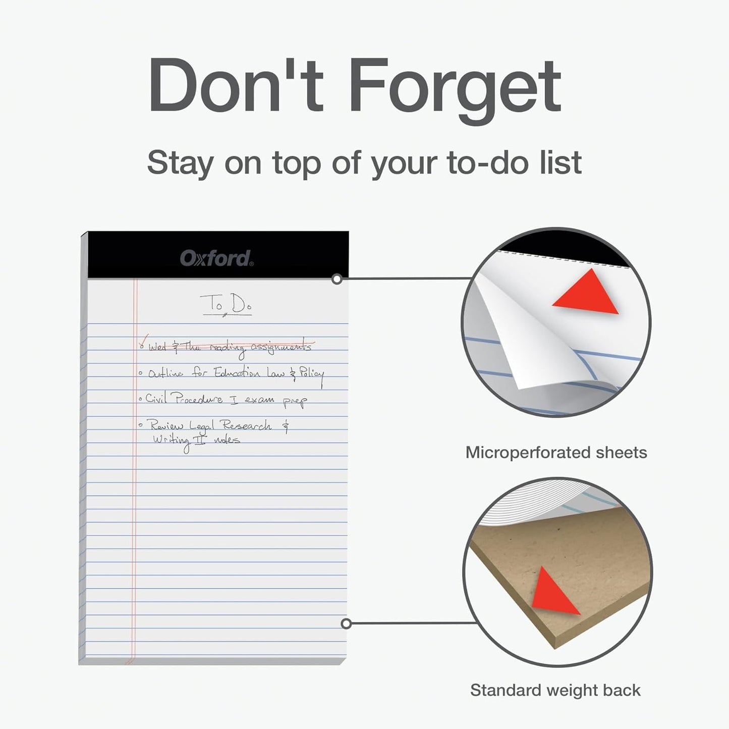 Oxford 5 x 8 Legal Pads, 12 Pack, Narrow Ruled, White Paper, 50 Sheets Per Writing Pad, Made in the USA (74019)