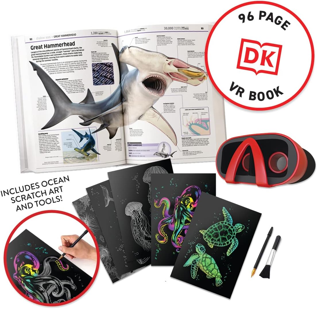 Abacus Brands Virtual Reality Oceans! Gift Box - Illustrated Interactive VR Book and STEM Learning Activity Set - for Ages 8 and Up