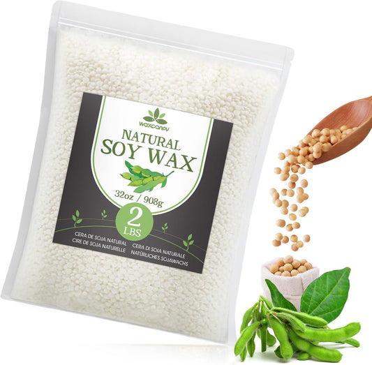 Soy Wax, Waxcanpy Natural Candle Wax, Organic Soy Wax for Candle Making from Farm (2lb)