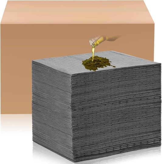 Hoolerry Oil Absorbent Pads Weight Dimpled Pad Garage Accessories Water Absorbent Mat Oil Spill Mat for Absorbing Protecting Home Garage Basement (30 Pcs,Gray,9.8 x 13 Inch)