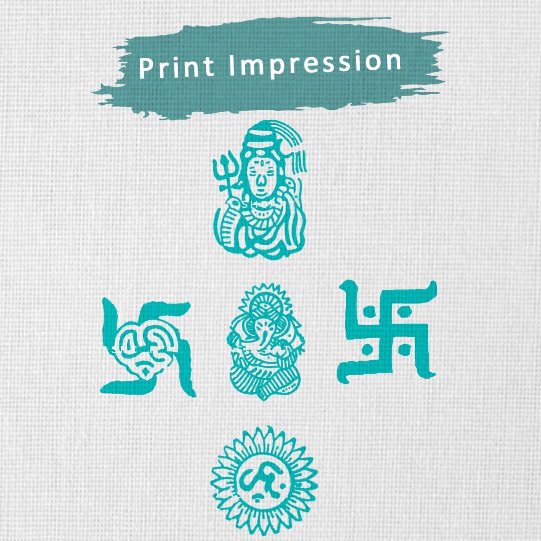 Wooden Pottery Stamps for Block Printing - Handcarved Indian Textile Printing Blocks Set of 5, Clay Pottery Stamps for Crafting on Fabric Card Henna Stamps Hashcart®