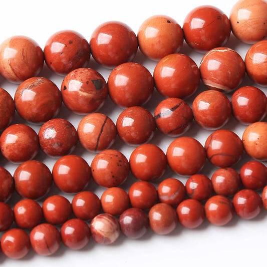 36PCS 10MM Red Jasper Stone Beads Round Loose Beads for Jewelry Making DIY Energy Healing Power Bracelet 15