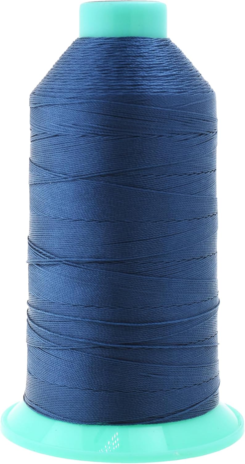 Mandala Crafts Bonded Nylon Thread Airforce Blue Heavy Duty Sewing Threads - 1100 YDs Size 92 280D T90 Tex 90 Thread for Leather Jeans Weaving Outdoor Marine Upholstery Threads