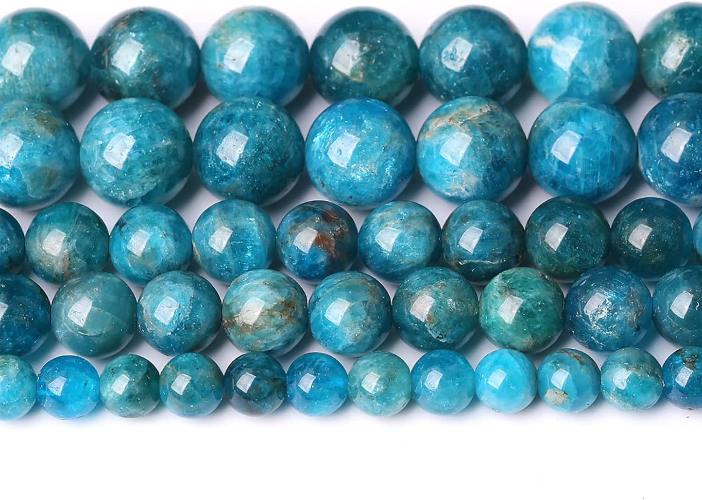 38PCS 10mm AAA Natural Blue Apatite Stone Beads Gemstone Round Loose Spacer Beads for Jewelry Making DIY Bracelet Necklace 15"