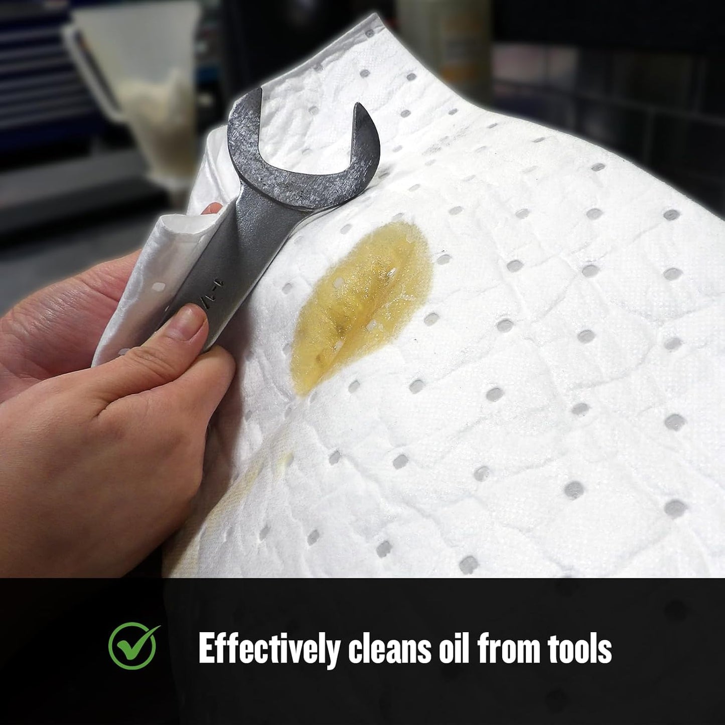 FlashDry Oil Absorbent Pads – High Absorbency of Oil-Based Liquids, Water-Repellent, Tear-Resistant, Premium Mats, Ideal for Garage, Driveway, Automotive, Marine Use, 17.5” x 13.5”, 100-Count Box