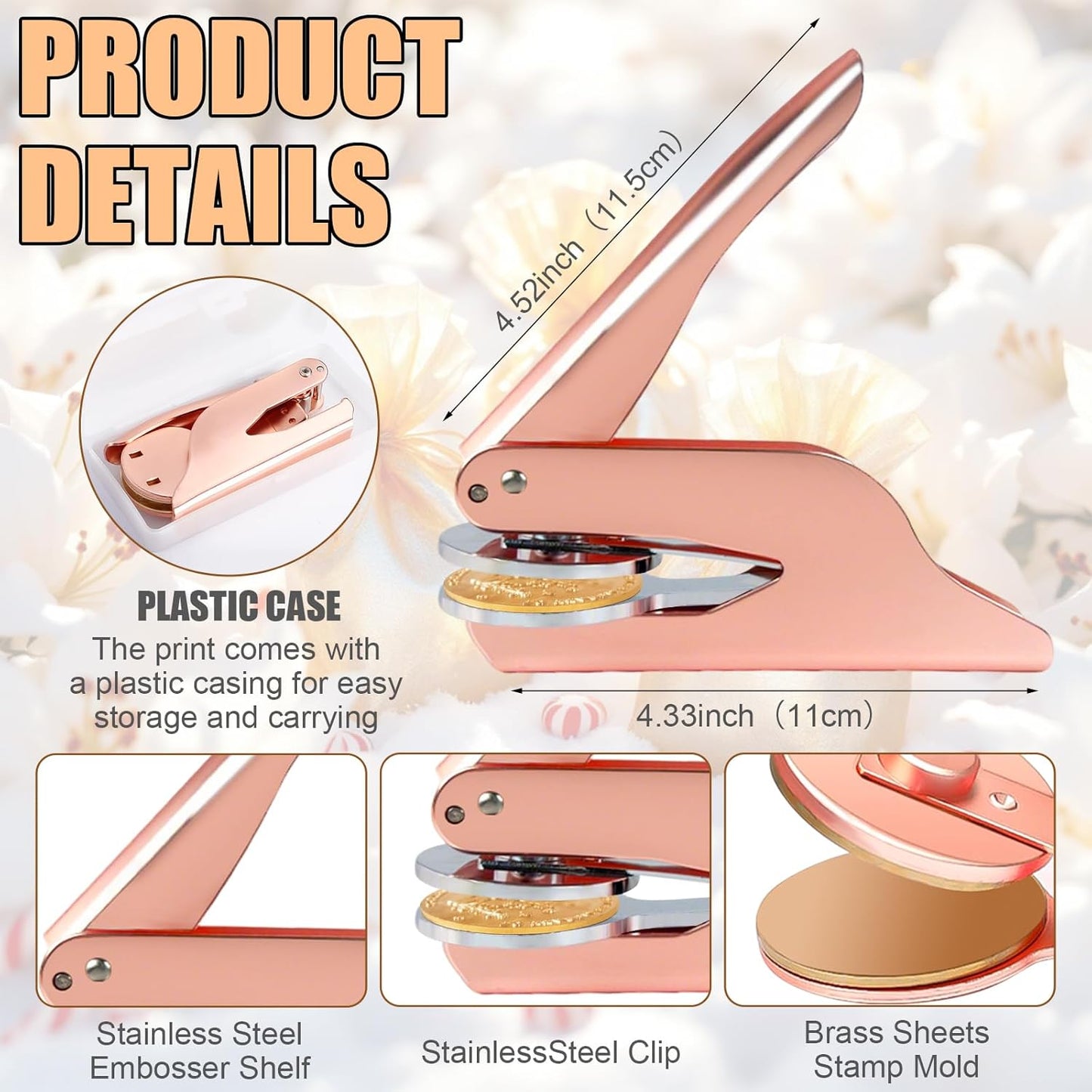 Personalized Book Embosser, Custom Embossing Machine with Metal Carving Molds for Book Lovers, Libraries, Wedding and Gifts