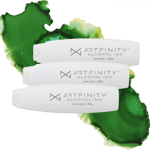 Alcohol Inks 3 Pack - Vibrant, Professional, Dye-Based Alcohol Inks for Artfinity Alcohol Markers, Artists, Drawing, & More! - Dark Green G2-6