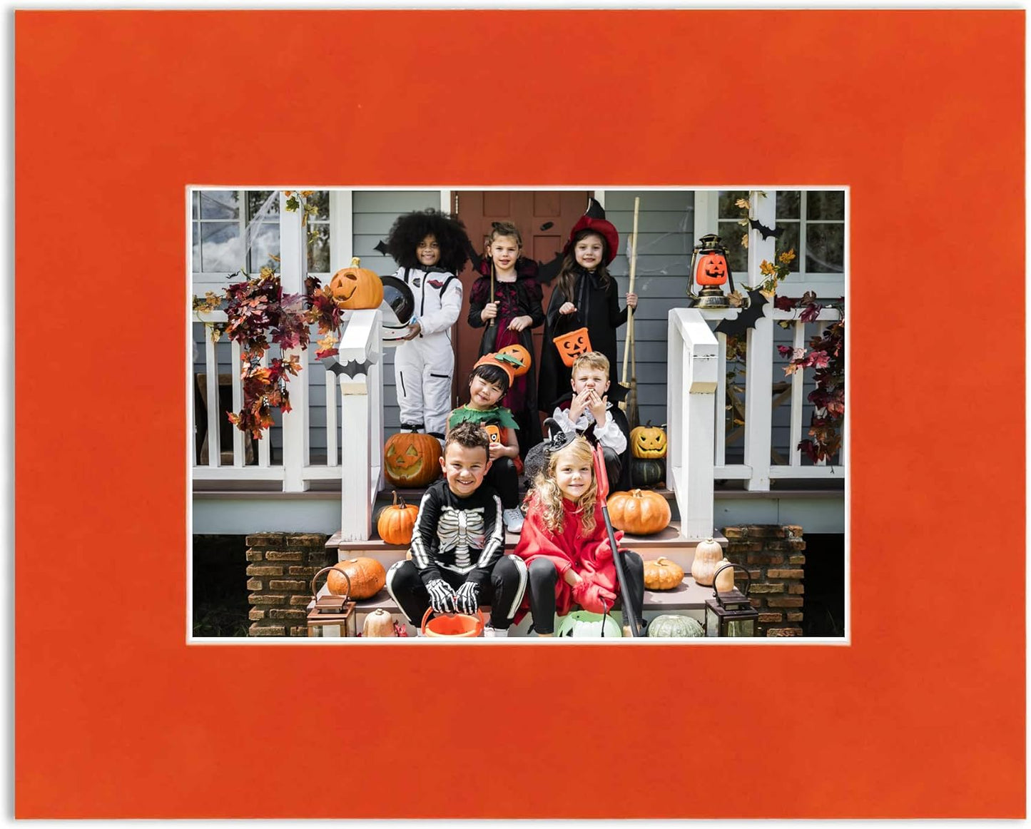 Poster Palooza 11x14 Mat Bevel Cut for 8.5x11 Photos - Acid Free Orange Suede Precut Matboard - For Pictures, Photos, Framing - 4-ply Thickness