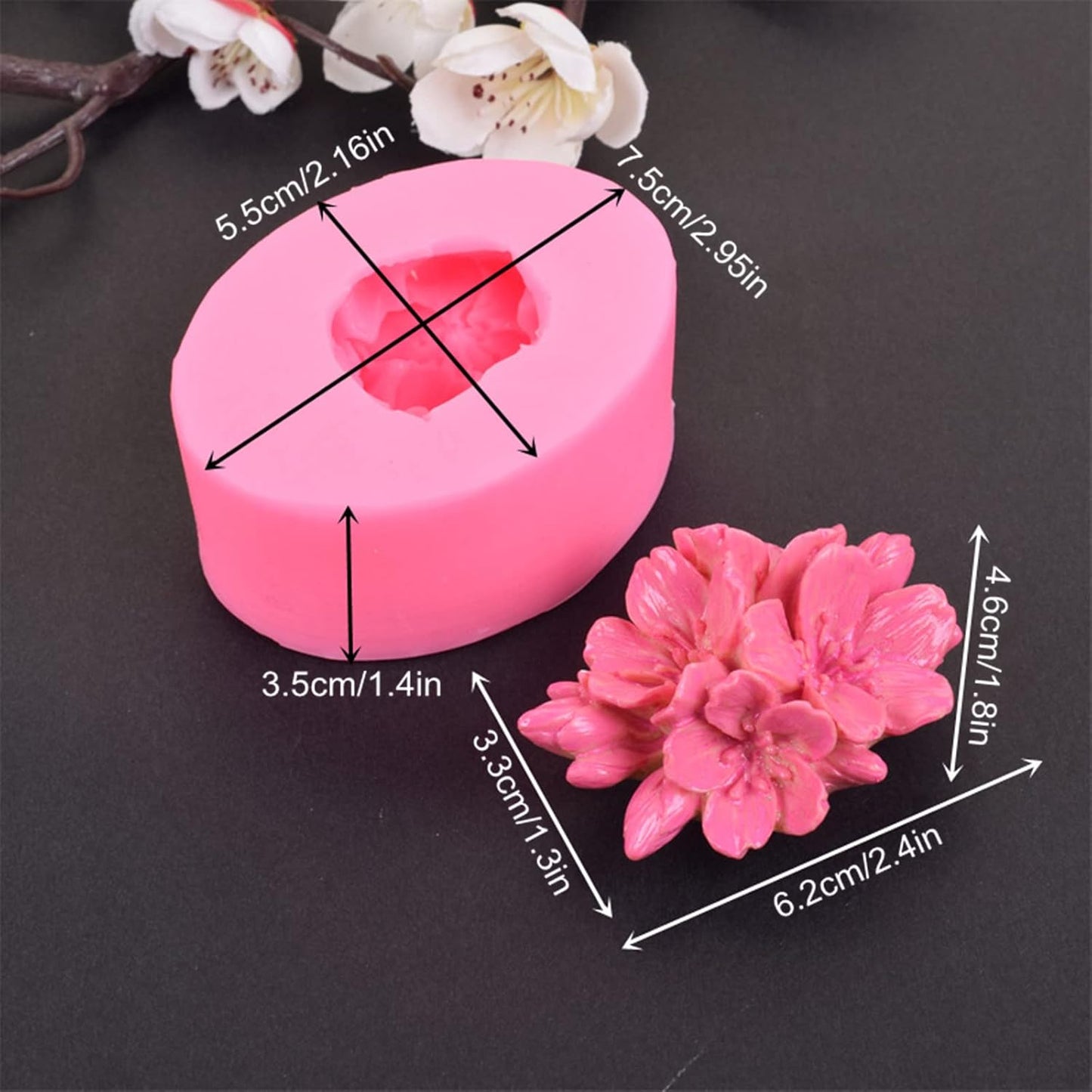 Plum Bossom Flower Silicone Soap Mold Candle Mold Fondant Chocolate Candy Cake Decorating Mould Resin Clay Baking Pastry Tools
