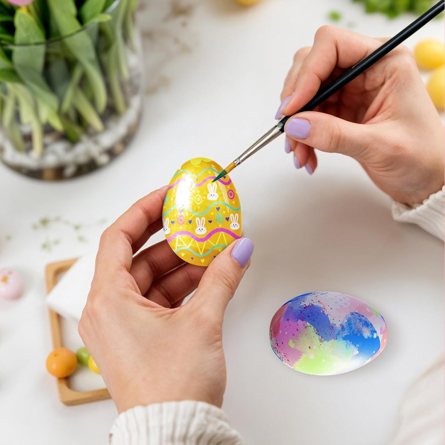 EORTA 80 Pieces Fondant Flower Forming Holders Oval Foam Flower Modeling Support Sugar Fondant Flowers Making Accessories for DIY Sugarcraft Baking Art, Large, 2.5X3.3 CM