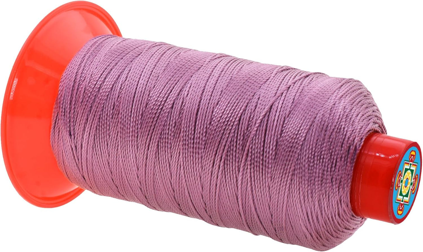 Mandala Crafts Bonded Nylon Thread Mauve Heavy Duty Sewing Threads - 415 YDs Size 346 210D T350 Tex 350 Thread for Leather Jeans Weaving Outdoor Marine Upholstery Threads
